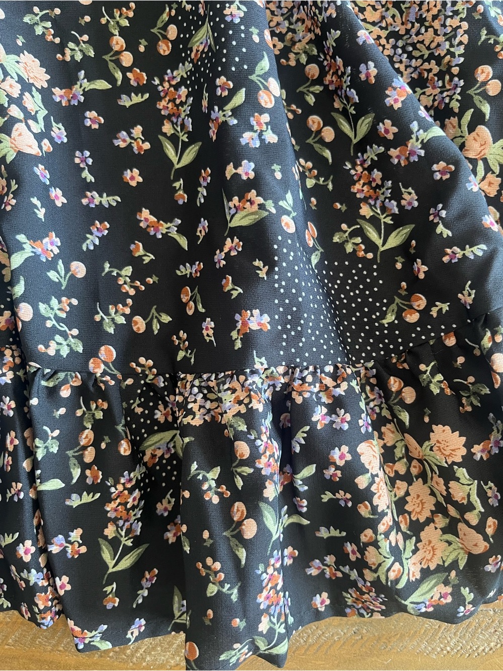 Cupshe Boho Black Floral Lace Trim Dress • Cottagecore Prairie Style US XL- NWOT - Picture 7 of 16